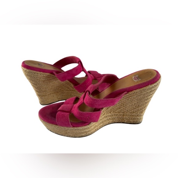 UGG Pink Suede Wedges - Picture 3 of 7